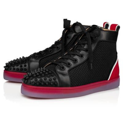 Zapatillas Fun Lou Spikes Christian Louboutin Hombre - Negros/Rojos - 1215182M700